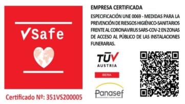 Los Tanatorios M30 y Sur obtienen el certificado como instalaciones seguras ante el SARS-CoV-2. 